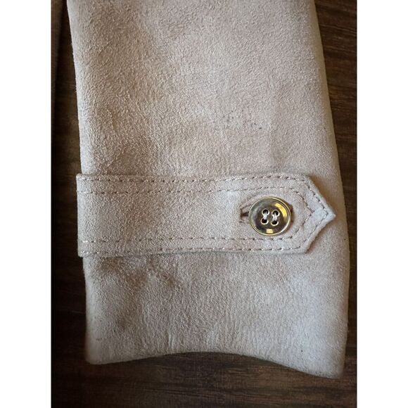 Vtg World Knits Suede Leather Jacket Sz Medium Tan Beige Brown Coat NICE QUALITY - Picture 10 of 15